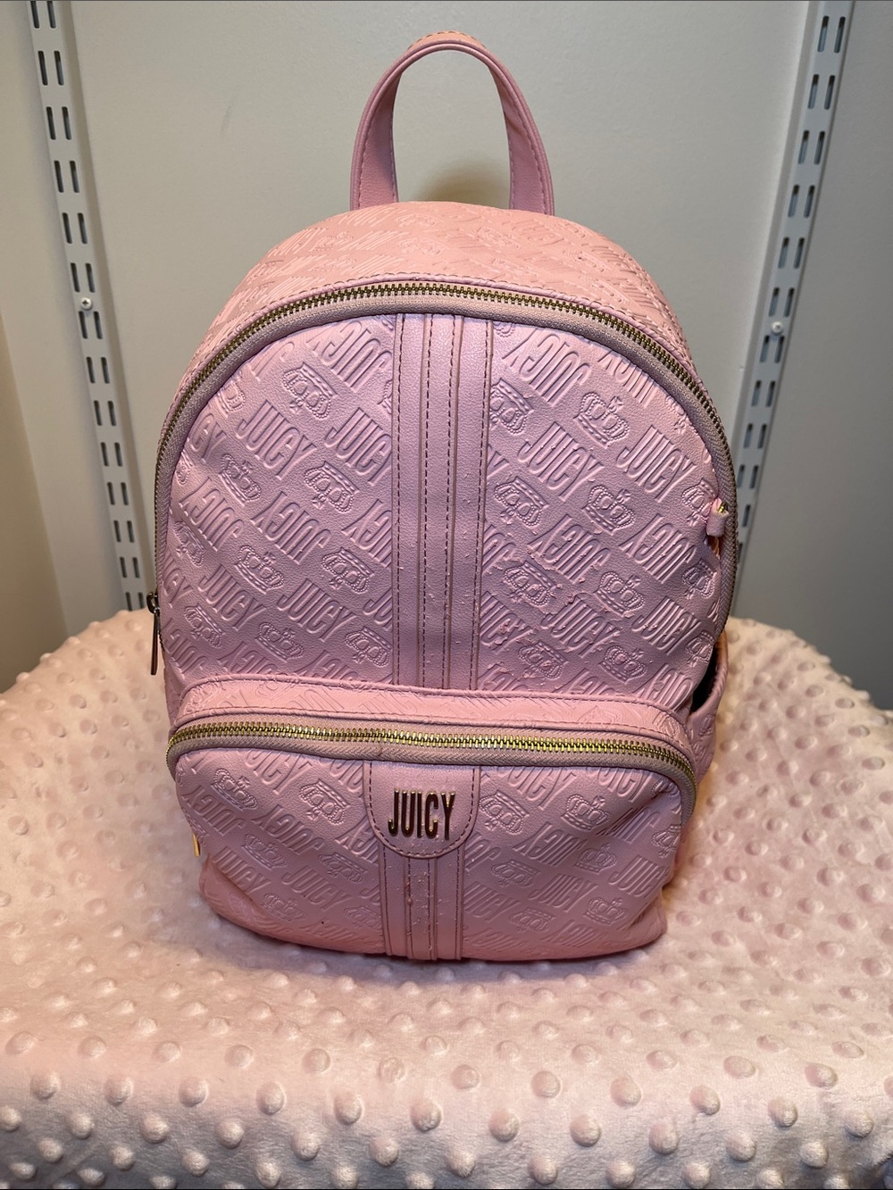 Juicy Couture Light Pink Embossed Mini Backpack